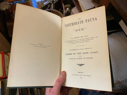 1903 VERTEBRATE FAUNA OF DEE George Sim  SCOTLAND COAST FISHES Aberdeenshire