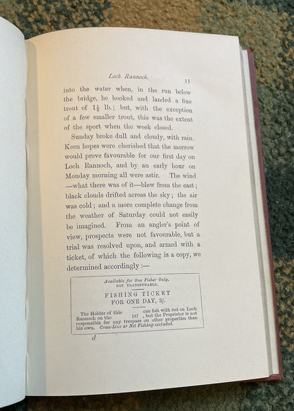 1884 Angling Days on Scotch Lochs by Yellow Body : Fishing Scotland : Earn Leven