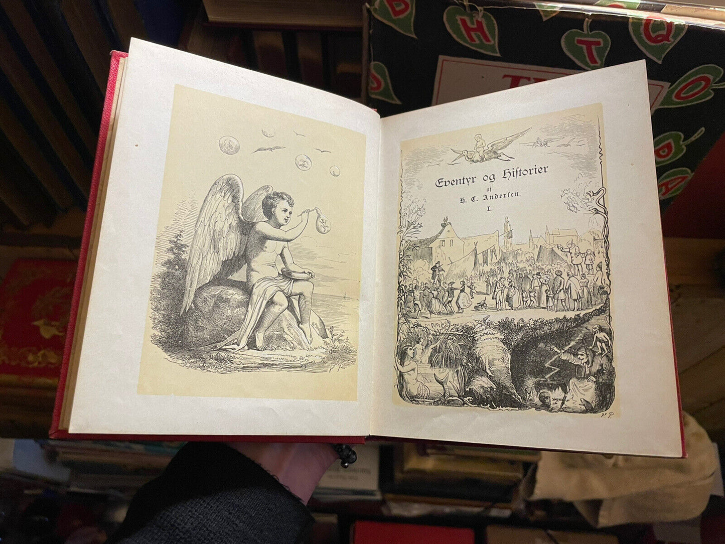 1893 ANDERSEN'S FAIRY TALES Illustrated DANISH LANGUAGE : GILT BINDINGS (VGC)