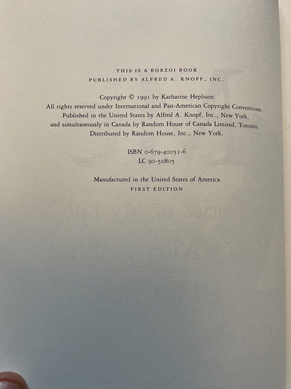 Katharine Hepburn SIGNED LETTER Hollywood Autobiography ME