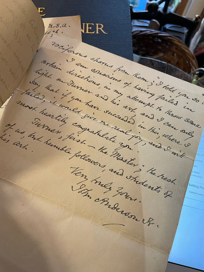 The Unknown Turner : John Anderson : Private Print (1000 Copies) With Letters