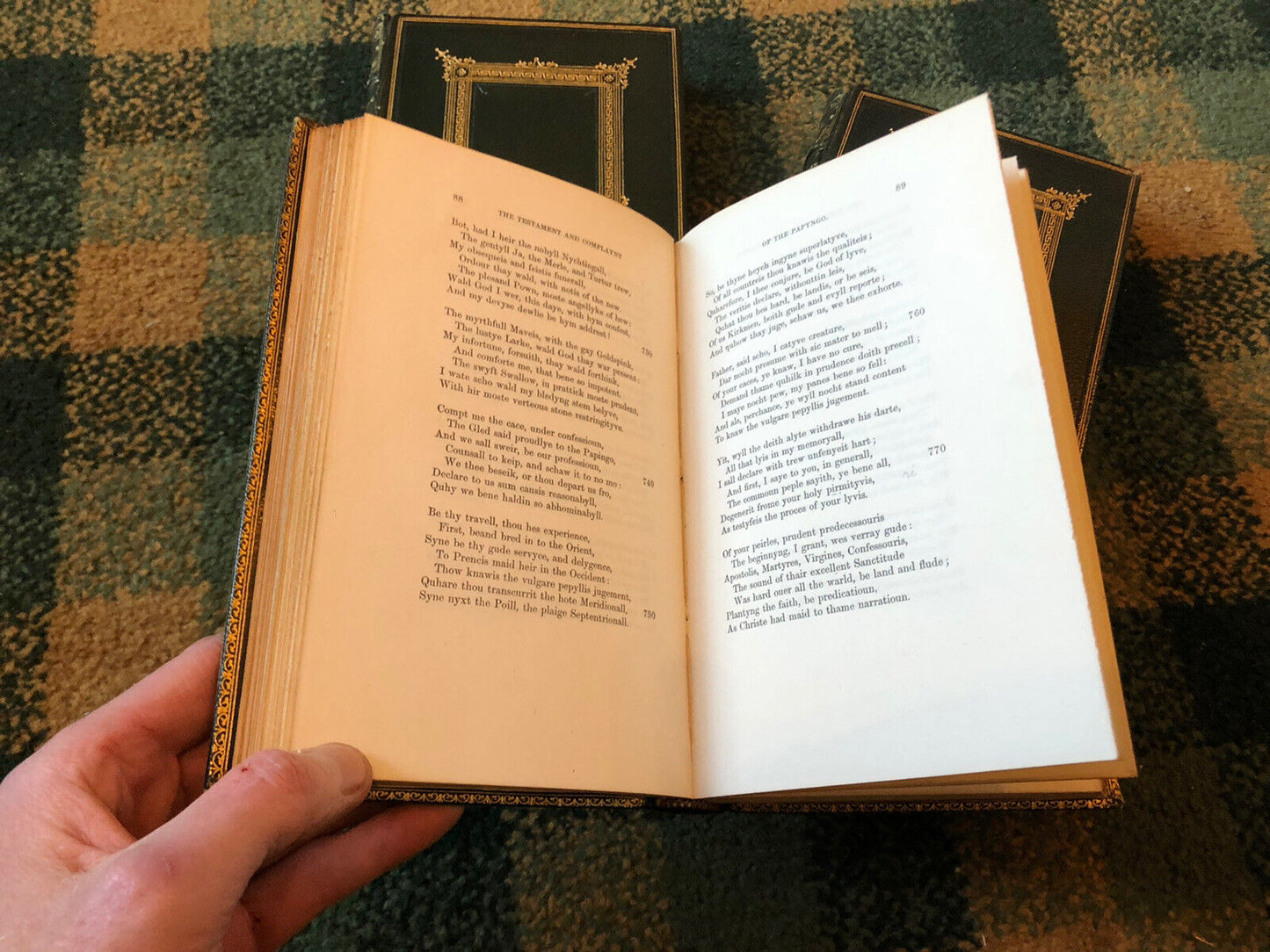 1879 POETICAL WORKS OF SIR DAVID LYNDSAY 3 Fine Bindings : Renaissance Poetry