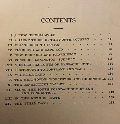 New England Highways &amp; Byways From a Motor Car 1924